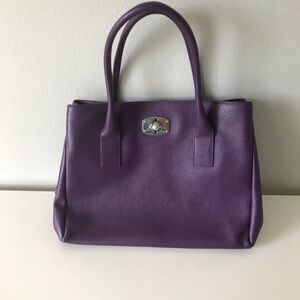 Furla Purple Italian Leather Satchel Bag